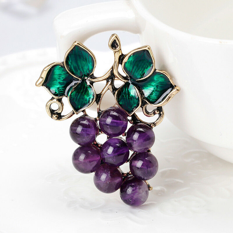 Purple Enamel Grape Brooch Pin Banquet Weddings Party Brooch Gifts Women .l8