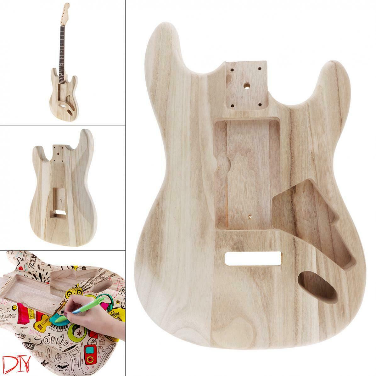 Barrel Maple Unfinished Electric Guitar Body DIY Electric Guitar ST Style