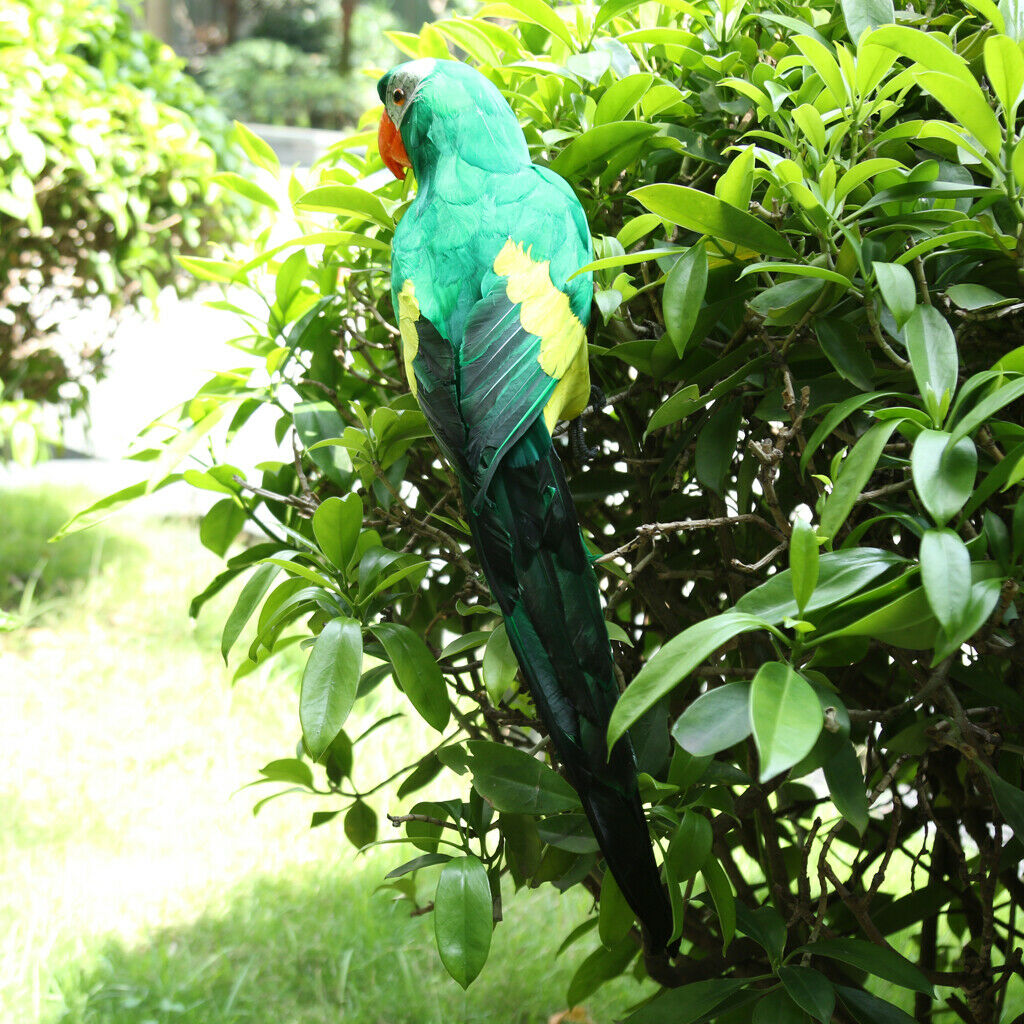Lightweight Green Parrot Birds Ornament Outdoor Garden Tree Statue Lawn Decor