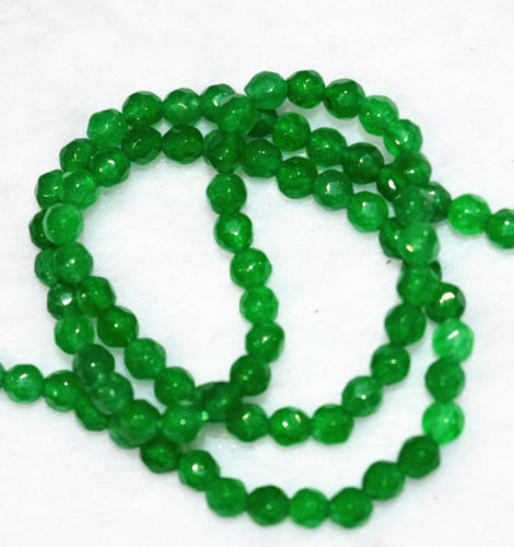 10PCS 4mm Faceted green emerald Round Gems Loose Beads 15 "AAAA