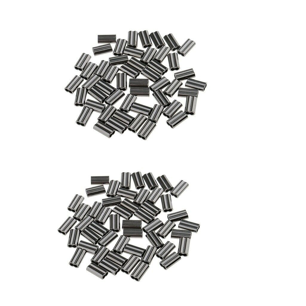 100Pcs Double Fishing Tube Barrel Sleeves Connector 2mm Bore Fishing Tackles