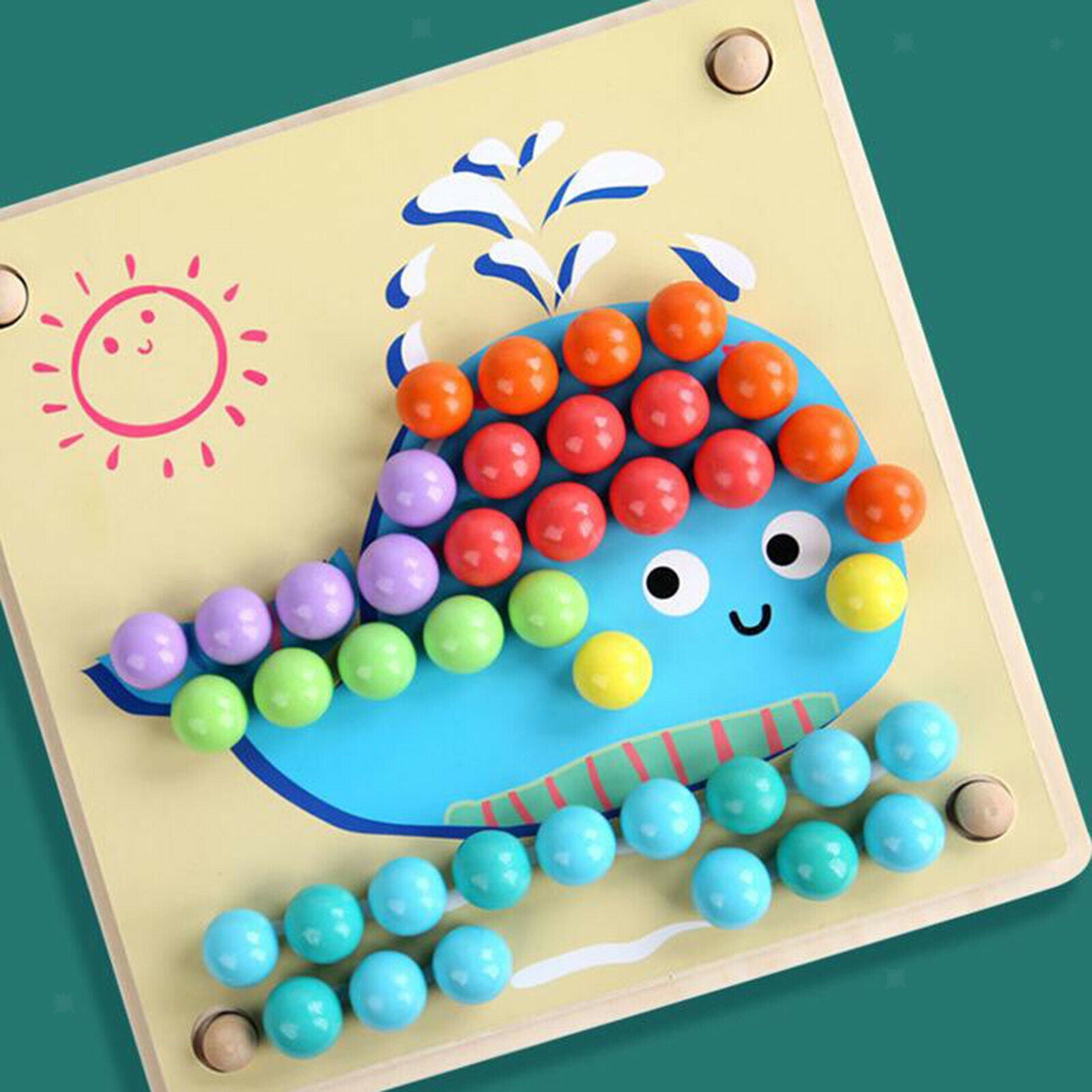 1 Set Kids Wood Clip Beads Game Go Games Montessori Memory Toys Board Games