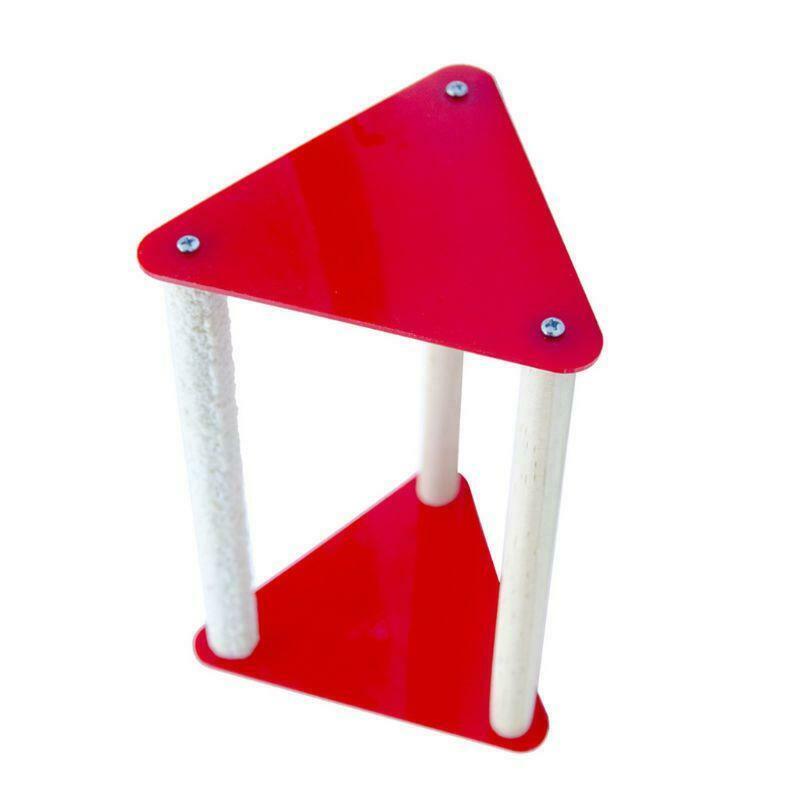 Bird Perch Bracket Bite Grinder Claw Fun Toys Parrot Triangle Acrylic Stand