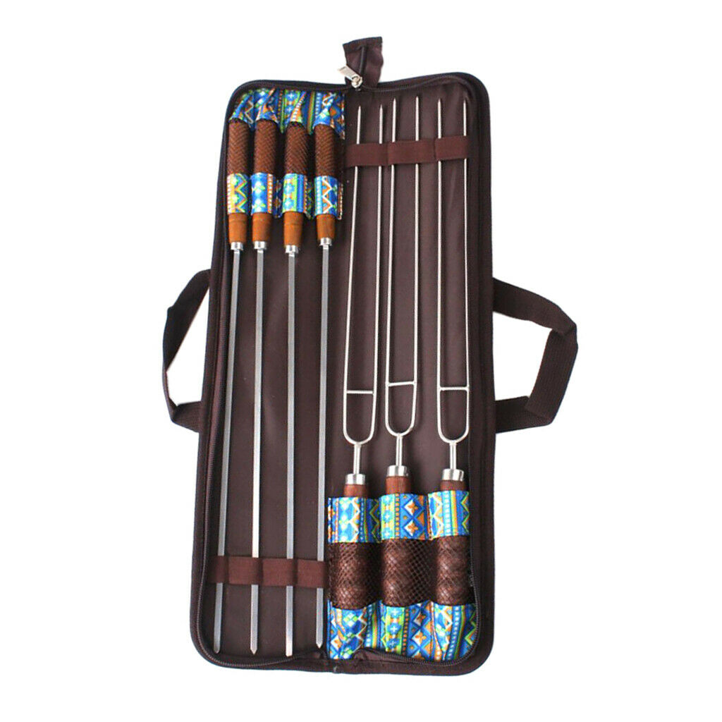 7-in-1 Stainless Steel Barbecue Skewer Traveling