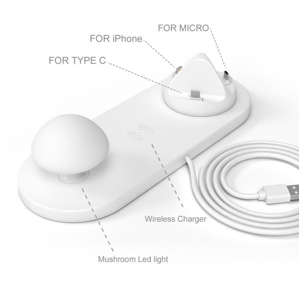 Wireless Qi Multi-Mushroom Fast Charging Station For All Active Devices