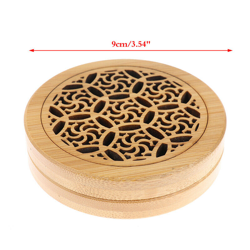 Round Bamboo Incense Burner Coil Incense Burners Incenso Censer Room Deco.l8