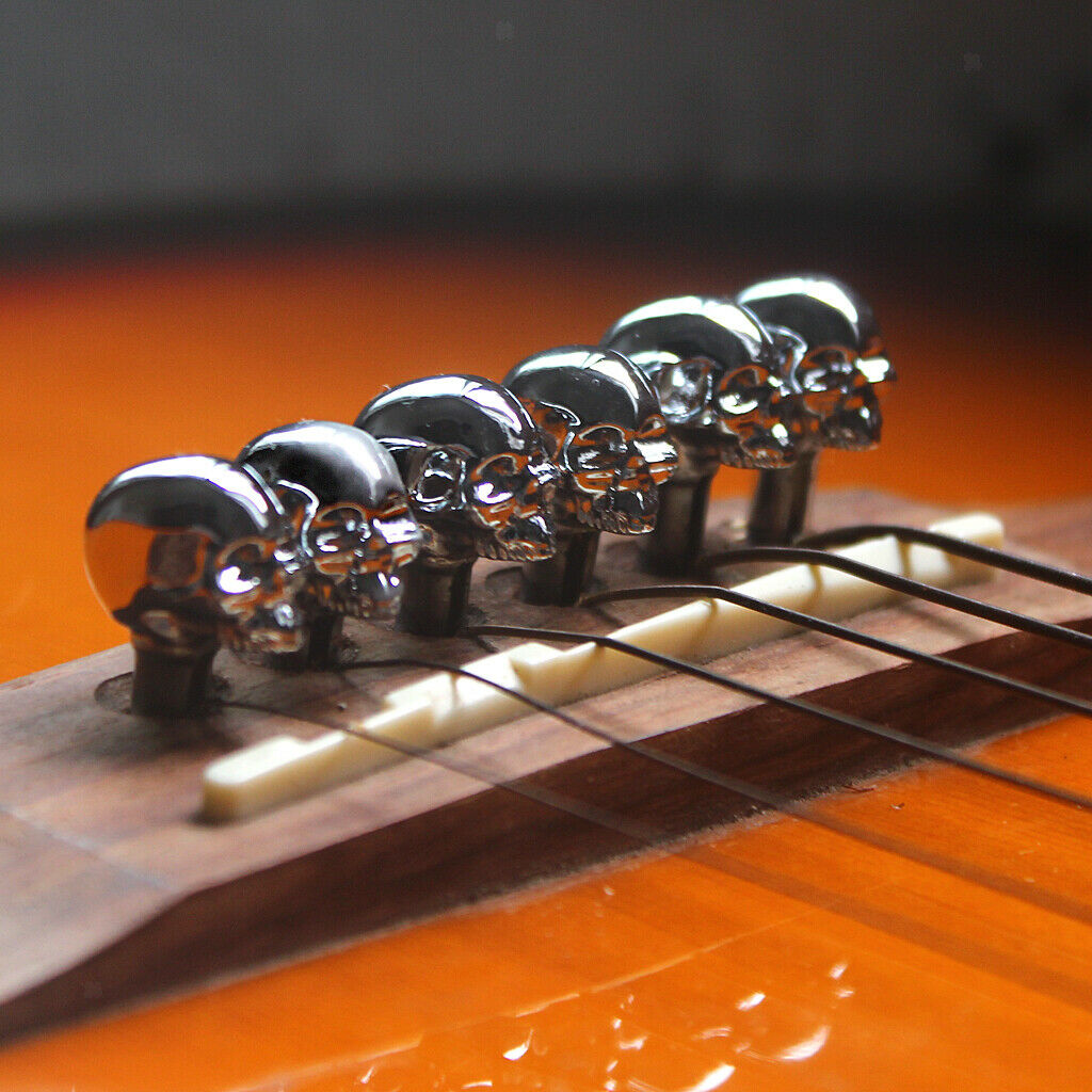 Set of 6 Acoustic Guitar/Mandolin Bridge Pins Replacement-Zinc Alloy