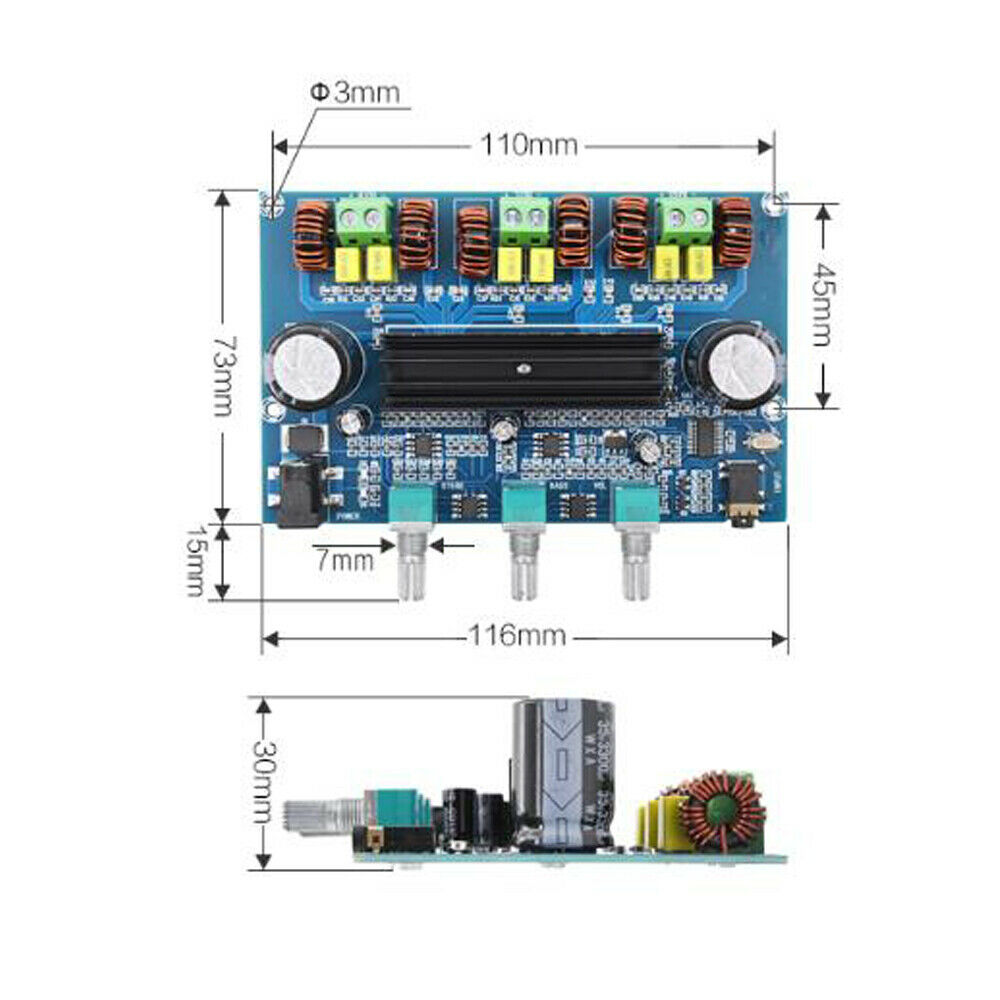 High Power Digital Amplifier Board TPA3116D2 5.0 Bluetooth Amplifier 2.1 Channel