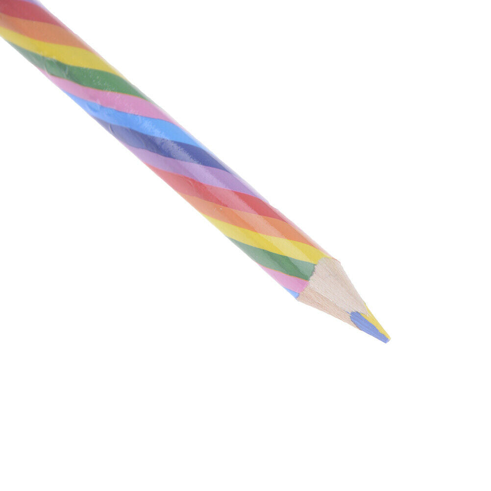 4pcs simple creative rainbow  wooden pencil for kid painting learning award.DD