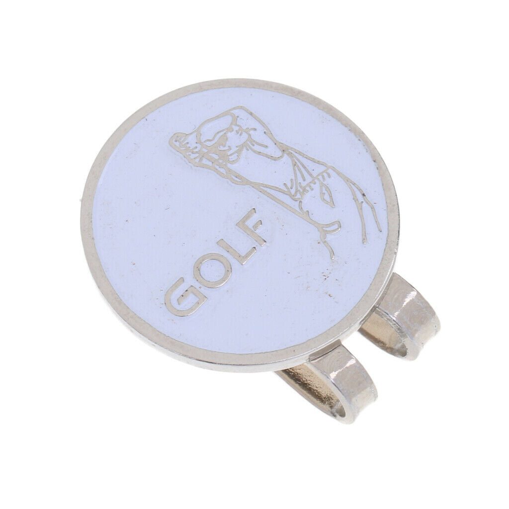 Sturdy Golfer Magnetic Hat Clip Golf Ball Marker for Golf   Visor, White