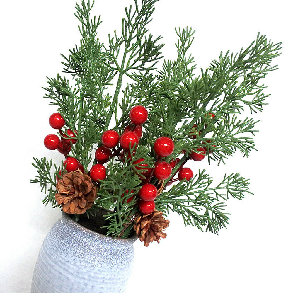 Christmas Artificial Flower Berry Pine Cone Branch Xmas Tree Ornament Home Decor