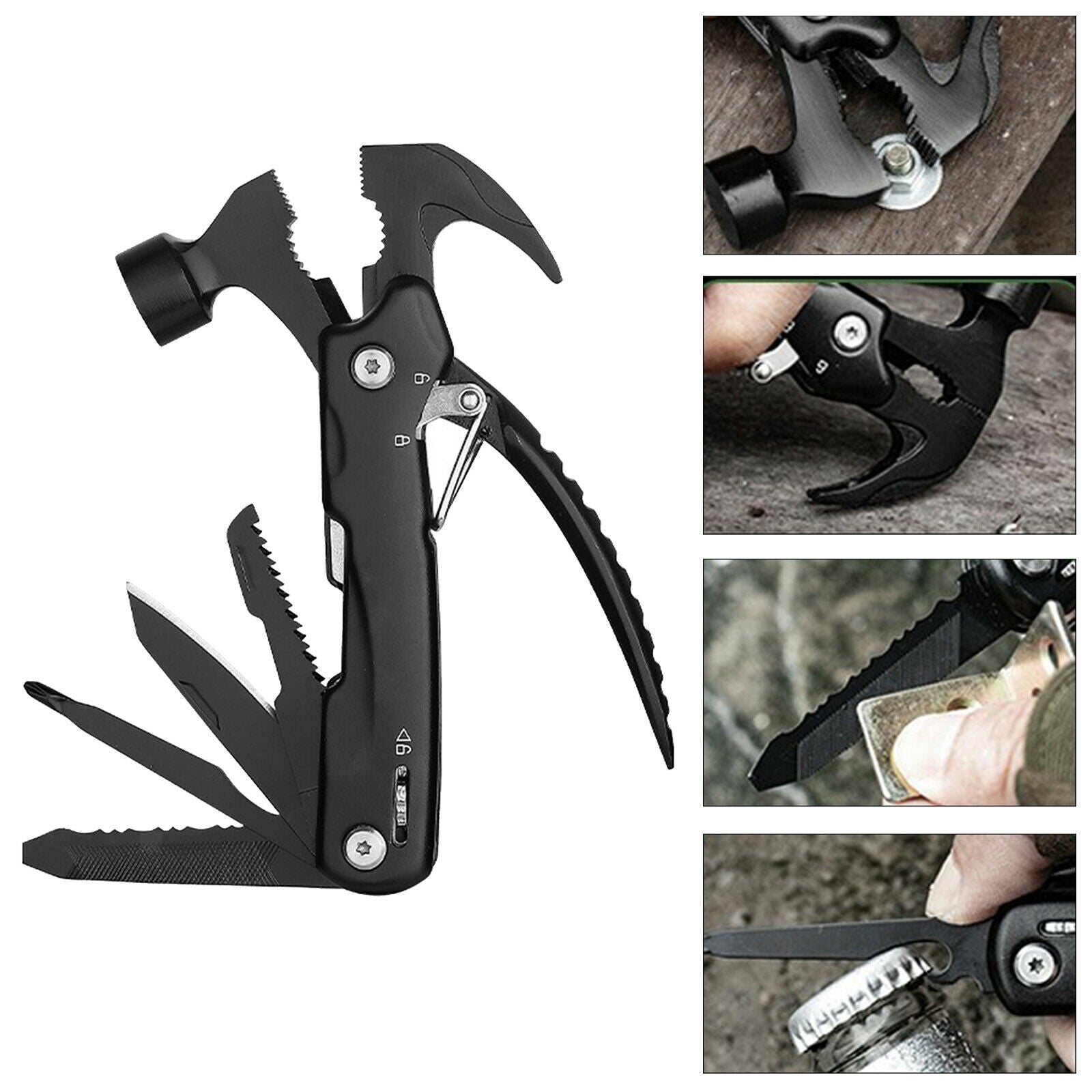 Multitool Hammer 12-in-1 Camping Fishing Emergency Tools for Men Gifts