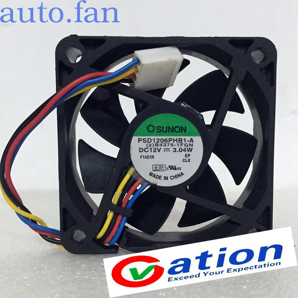 For SUNON PSD1206PHB1-A DC12V 3.04W 60x60x15mm 4Pin Case/CPU Cooling Fan