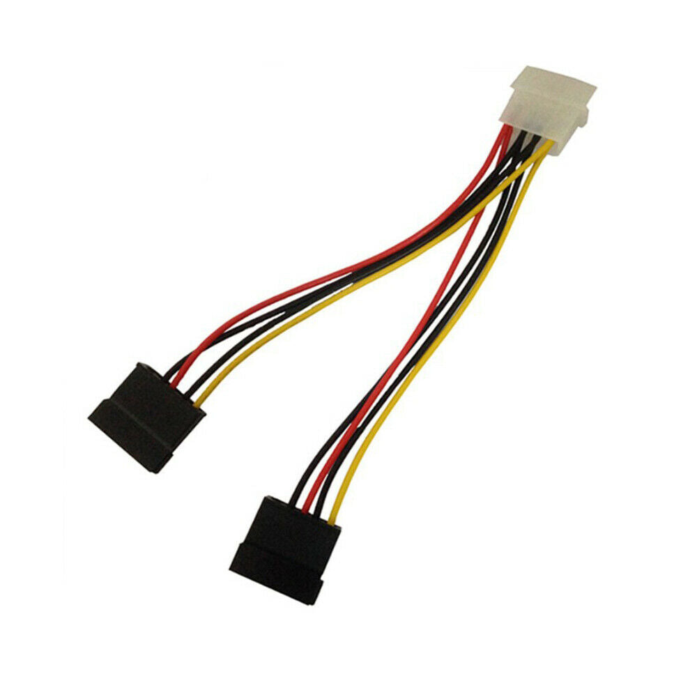 4Pin IDE Male to Dual SATA Y-Splitter Female HDD Power Adapter Cable