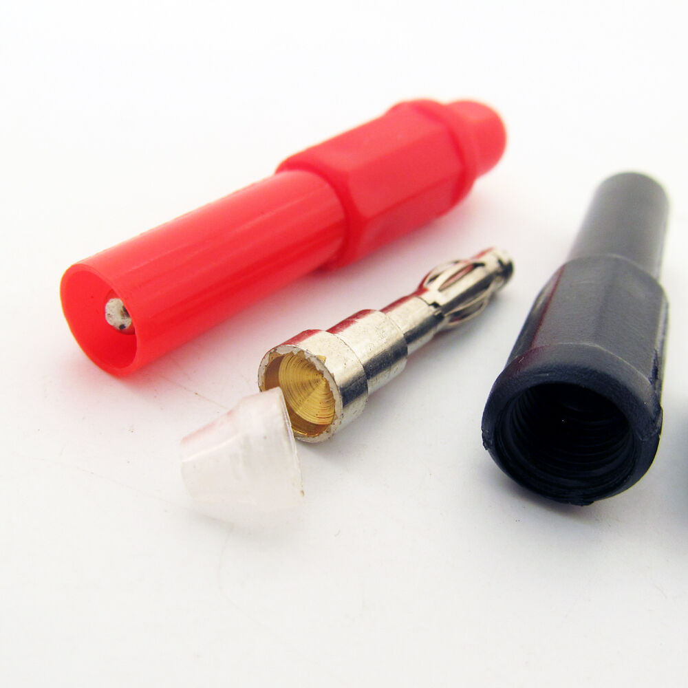 50pcs RS Full Insulated Copper Audio 4mm Banana Plug w/Screwed Tight Tail