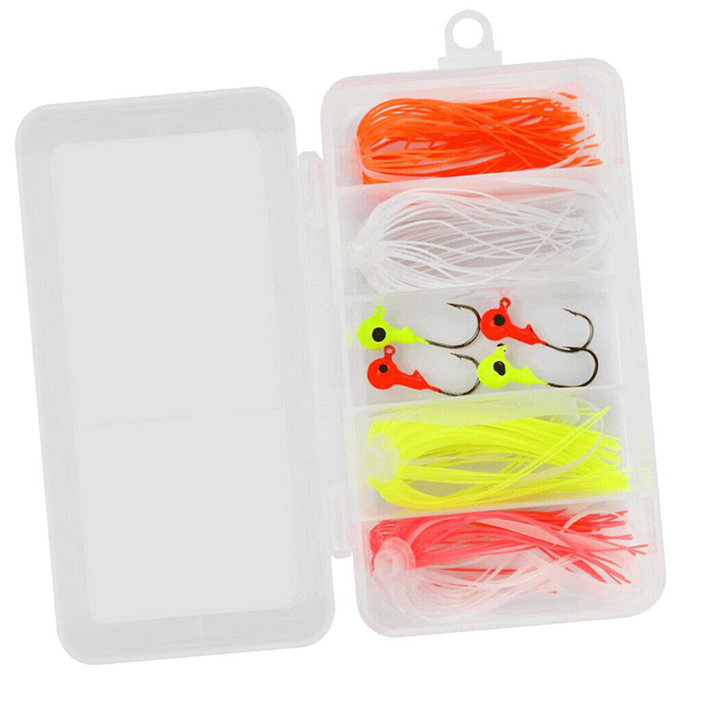 Fishing Jig Single Hooks Worm Shrimp Lures with Soft Rubber Skirt