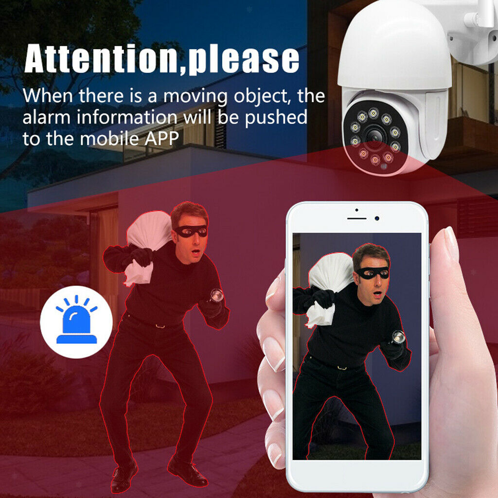 10-LED 1080P Outdoor Pan Tilt WiFi Security Camera 2-Way Audio Cloud Storage