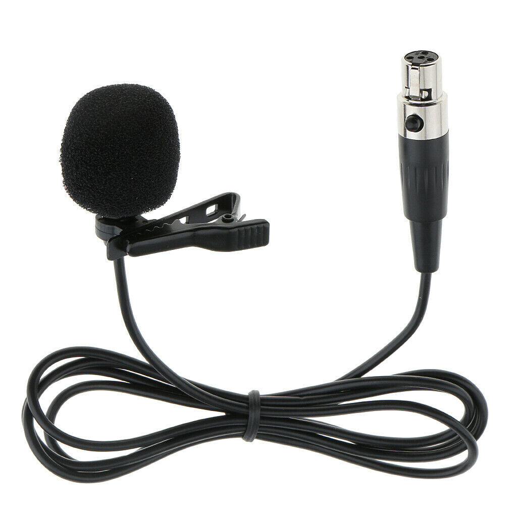 2 Pcs Mini Lavalier Microphone Mic w/ Clip for Vloggers 4-Pin Tie Clip On