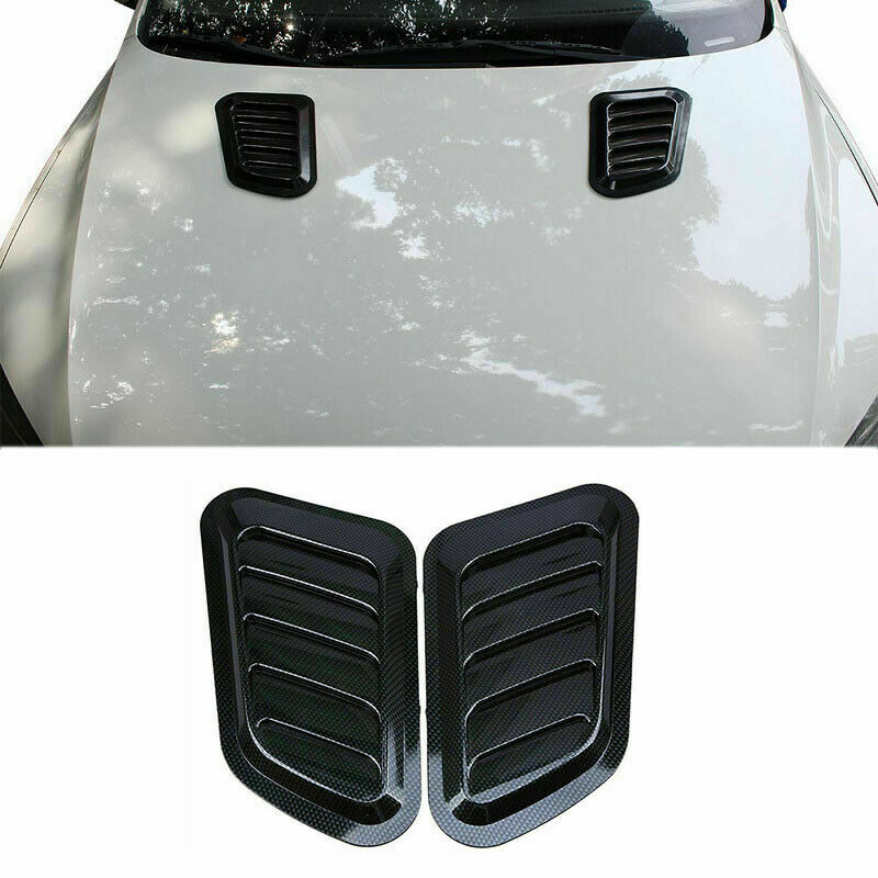 Carbon Black Car Air Flow Fender Intake Hood Scoop Vent Bonnet Cover Decorative