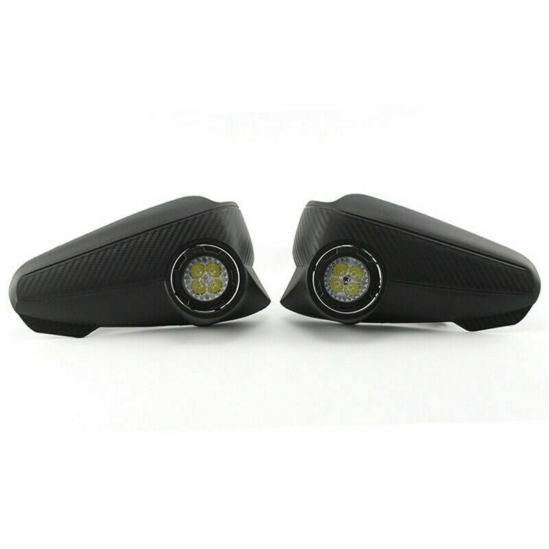 Motorcycle Hand Guards Rainproof Board w/ LED Self-adjustable Lights Windproof