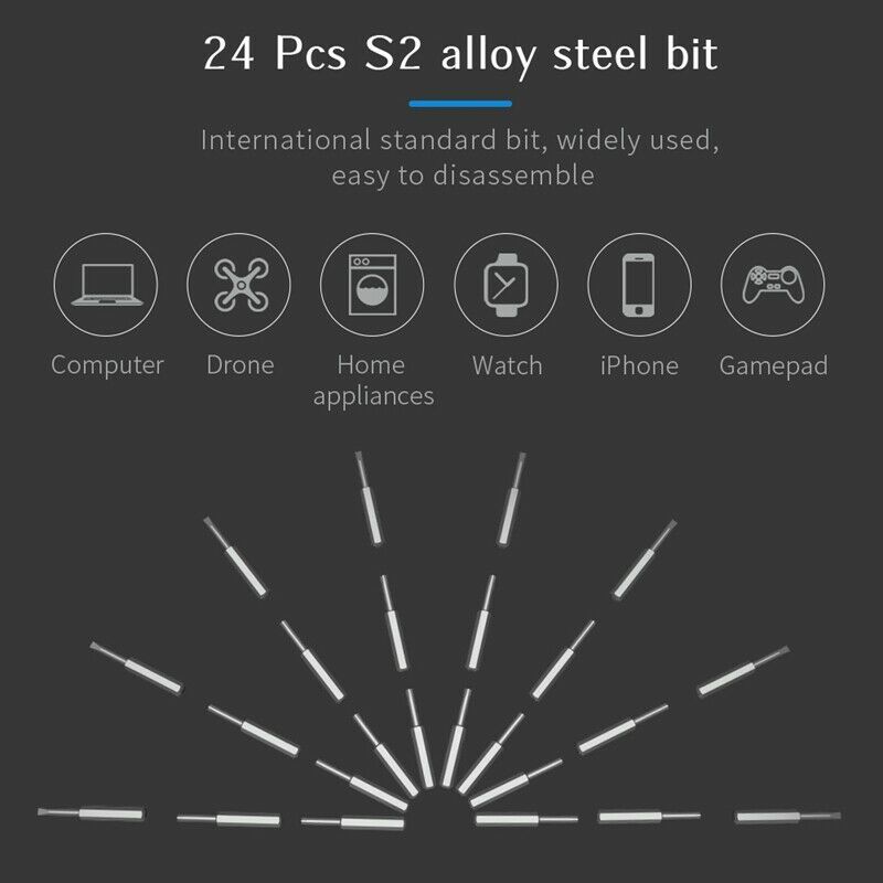 28 in 1 Precision Electric Screwdriver Set for Phone Laptop Magnetic Lithium BT4