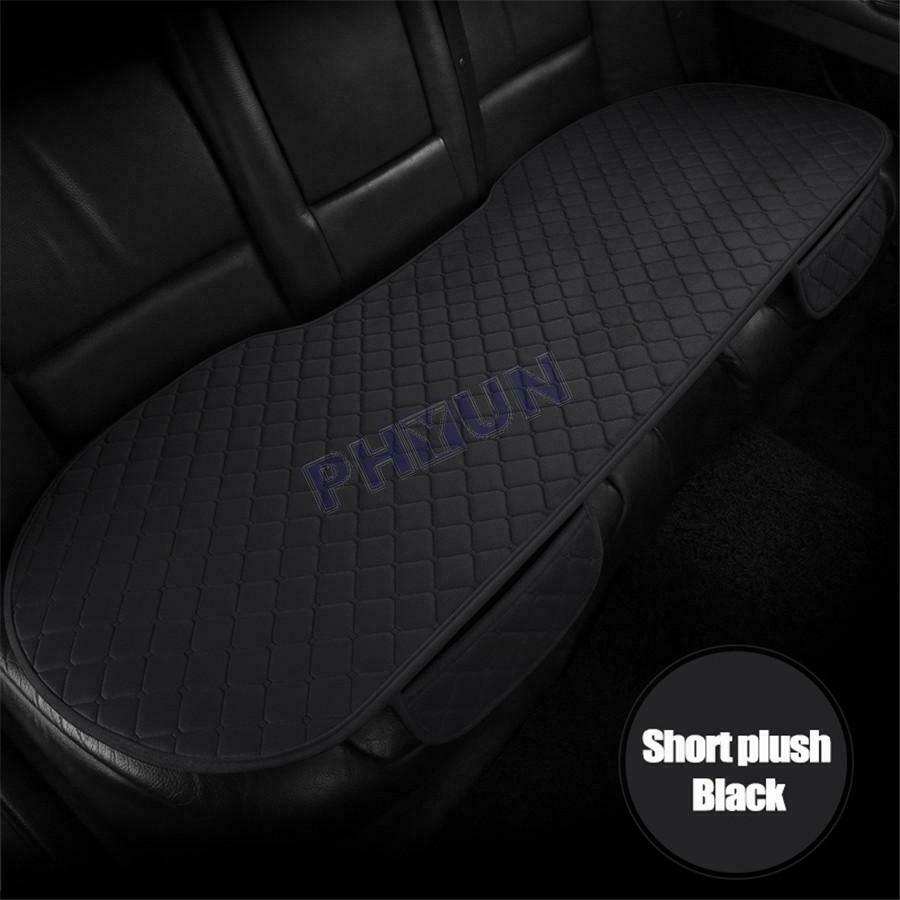 50 x 132cm Car Rear Seat Cover Cushion w/ Pockets Black Short Plush Universal