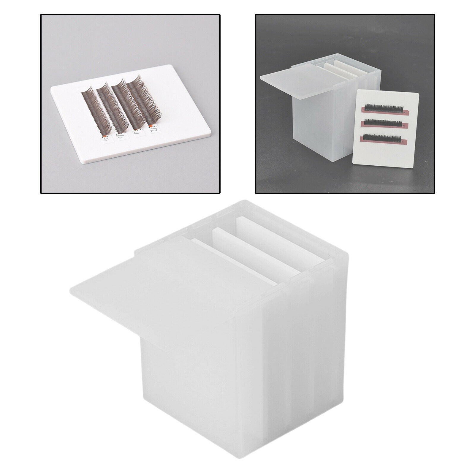 4-Slots Eyelash Storage Box Makeup Tools Display for Grafting Eyelash Home