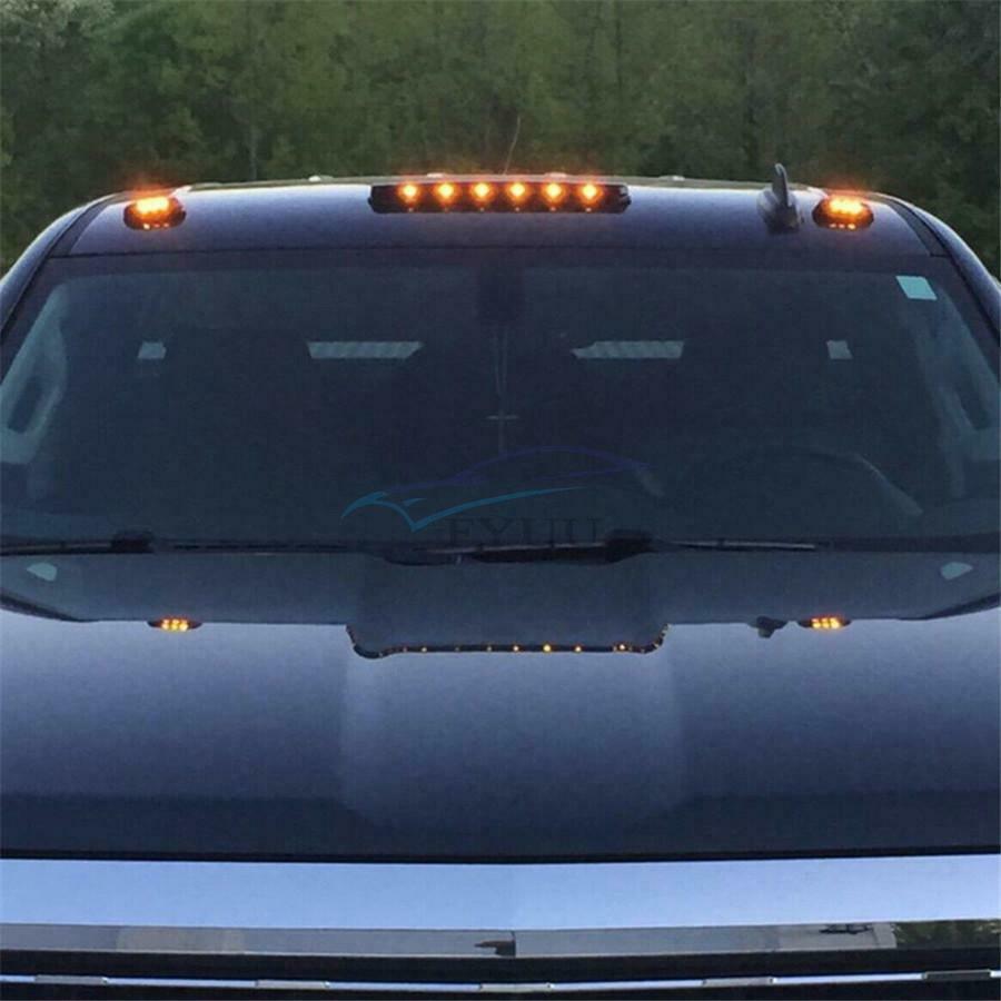 For Chevrolet GMC 2500HD 3500HD 07-up Car Super Bright Amber LED Roof Lights x3