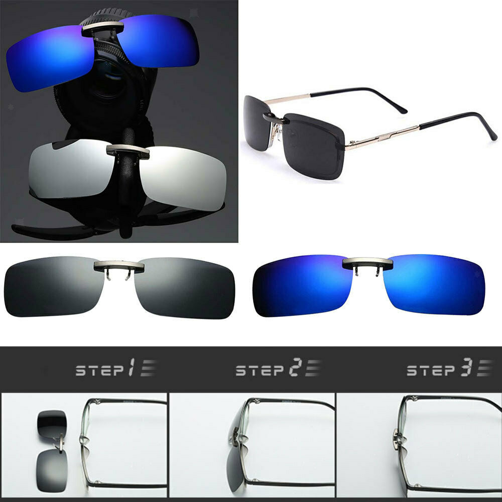 2 Pieces Polarized Sunglasses With UV400 Clip For Outdoor Sport Fishing