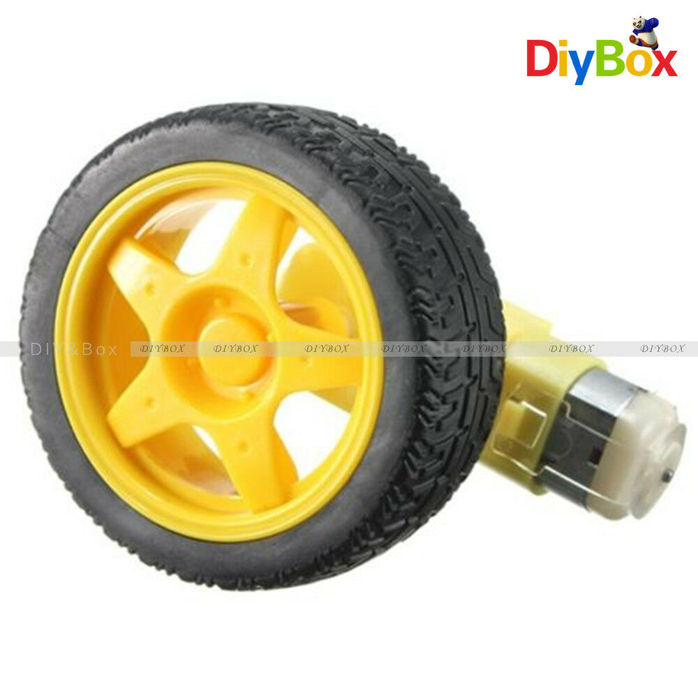 Smart Car Robot Plastic Tire Wheel with DC 3-6V Gear Motor for Arduino