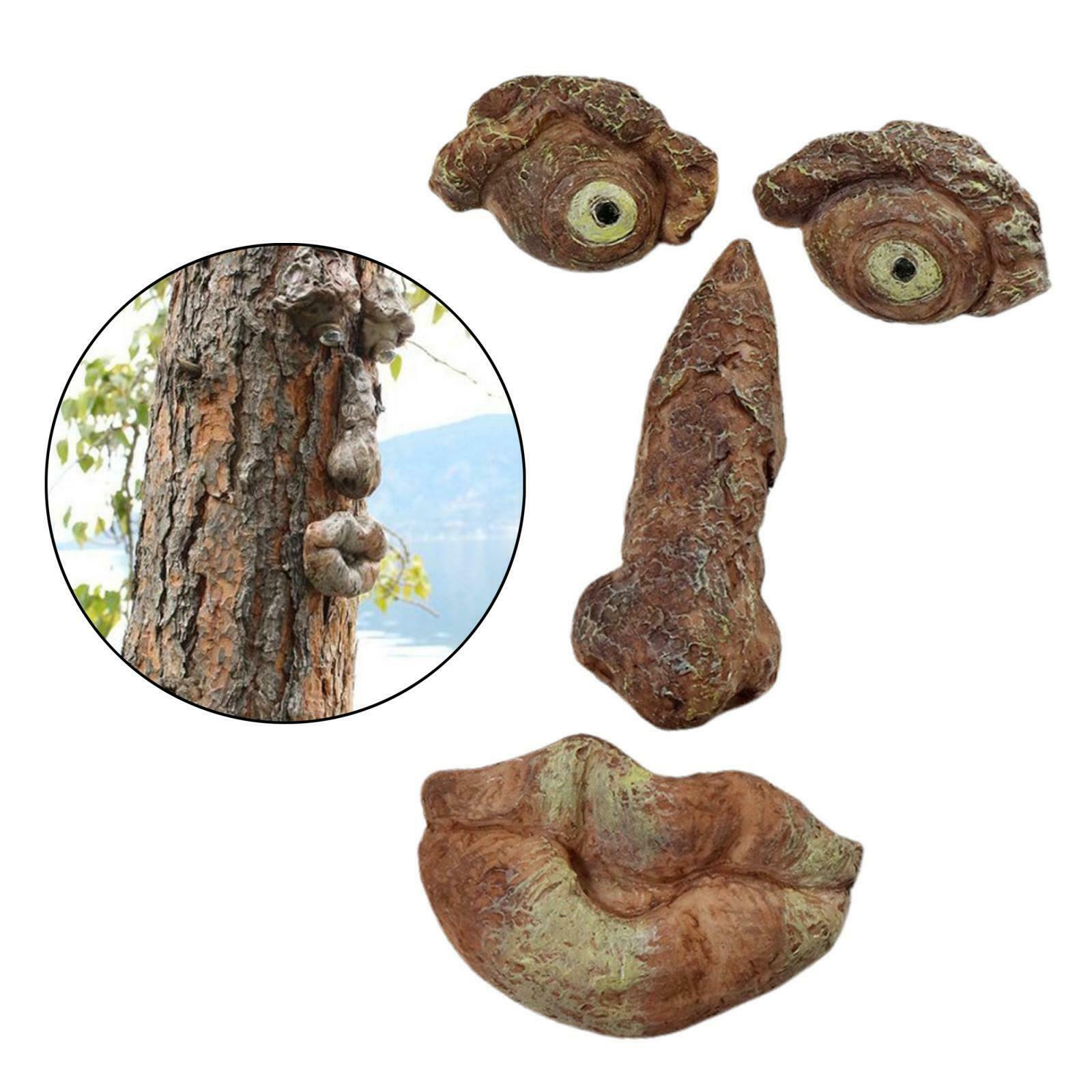 2pcs Old Man Tree Hugger Peeker Outdoor Funny Whimsical Sculpture Garden