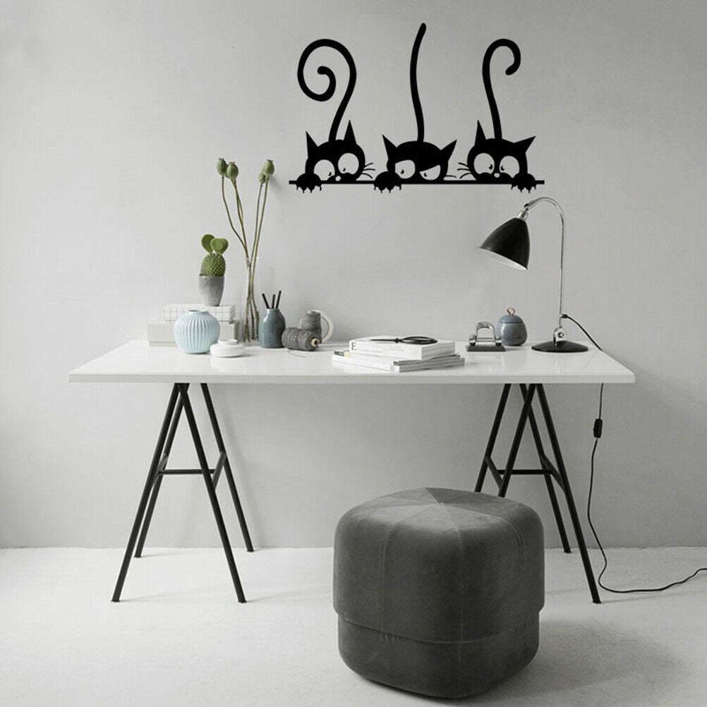 Lovely Three Black Cat wall Stickers Animal Room Decoration personality D.l8