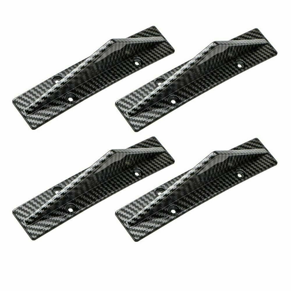 Universal Rear Bumper Diffuser Fin Spoiler Lip Wing Splitter Carbon Fiber 4Pcs