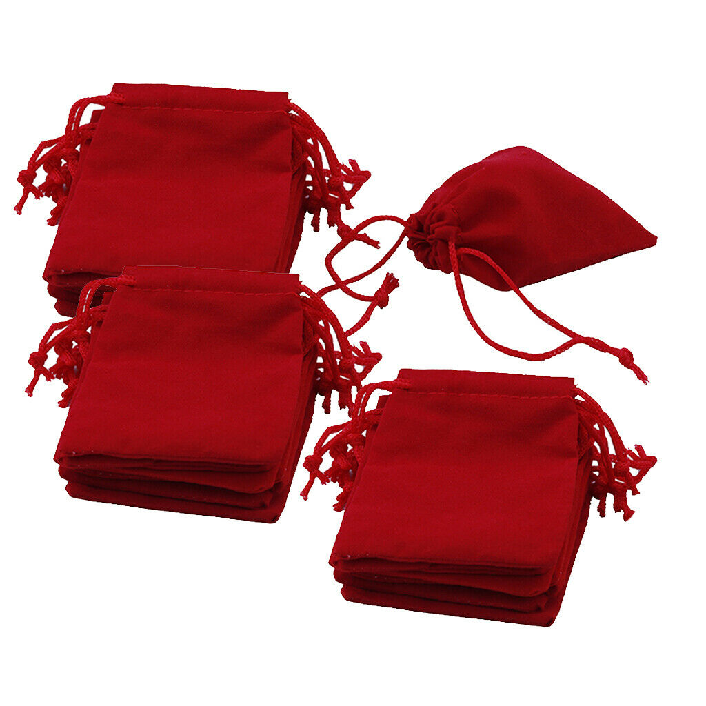 100 Pieces Velvet Drawstring Pouch Gift Bag Wedding Favor Jewelry Pouch
