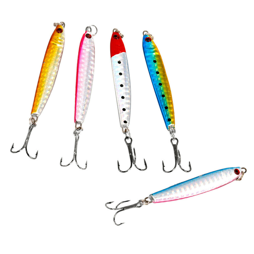 5Pcs/lot Heavy Duty Deep Sea Fishing Jigging Spoon Lures