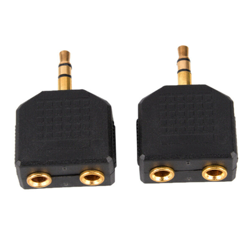Stereo 3.5mm Audio Jack Male to Dual 3.5mm Earphone Y Splitter Adapter Plu.l8