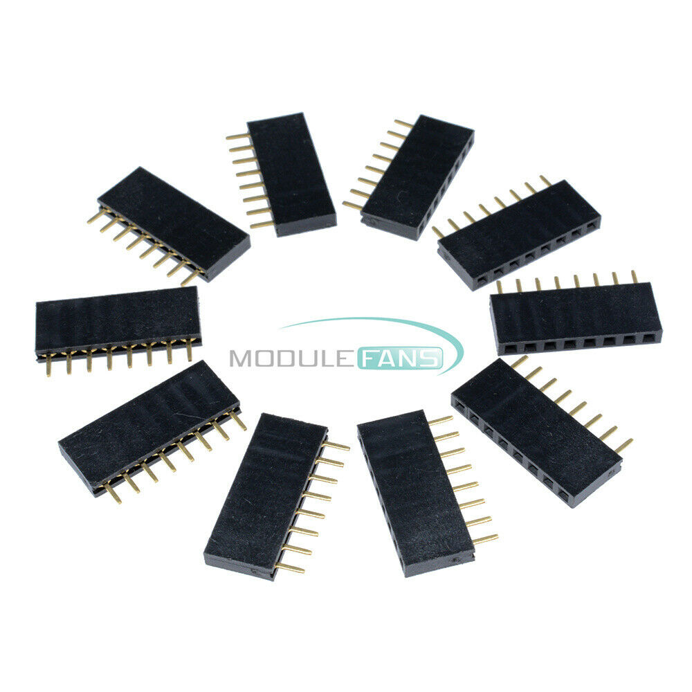 10PCS 2.54MM Header 1x8 8P Single Row 8Pins PCB Socket Female