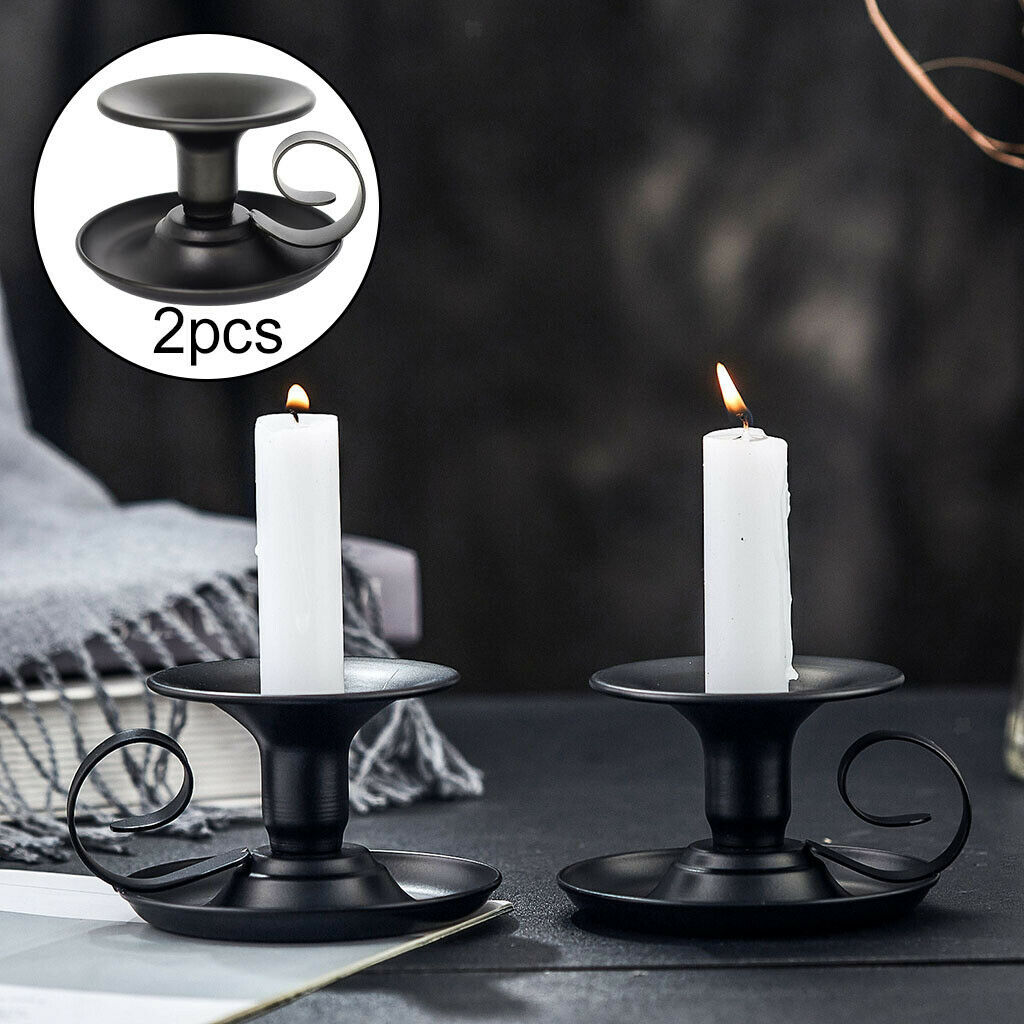 2Pcs Candle Holder Metal Candlestick Holders for Desktop Wedding Ornament