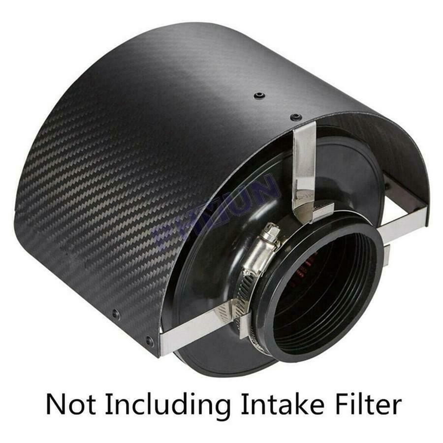 Carbon Fiber Style Car Cold Air Intake Filter Cover Heat Shield For 2.5" TO 5.5"