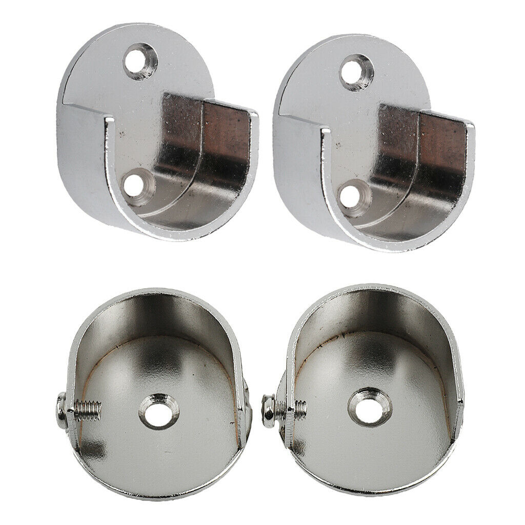6Pcs Round Wall Mounted Curtain Rod Rail Finials Ends Caps for 25mm Pole