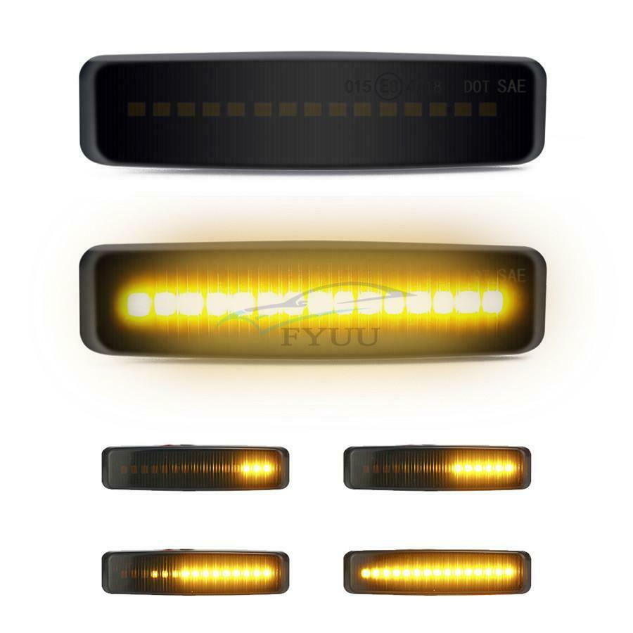 For BMW E39 1 Pair of Yellow LED Dynamic Flow Sequence Turn Signals Waterproof