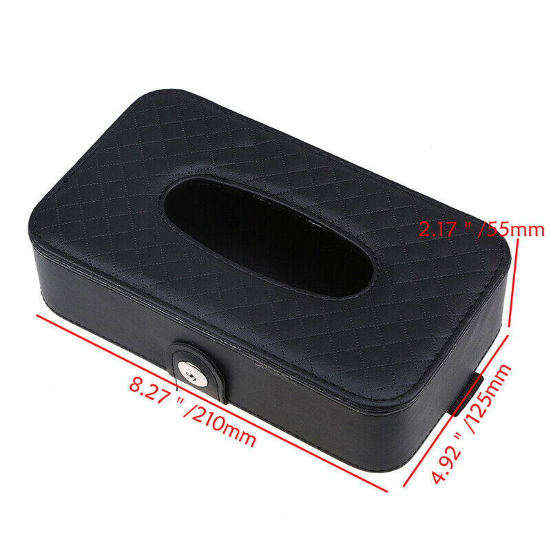 1PC Car Tissue Box Universal Leather Organizer Napkin Holder Paper Towel Storage