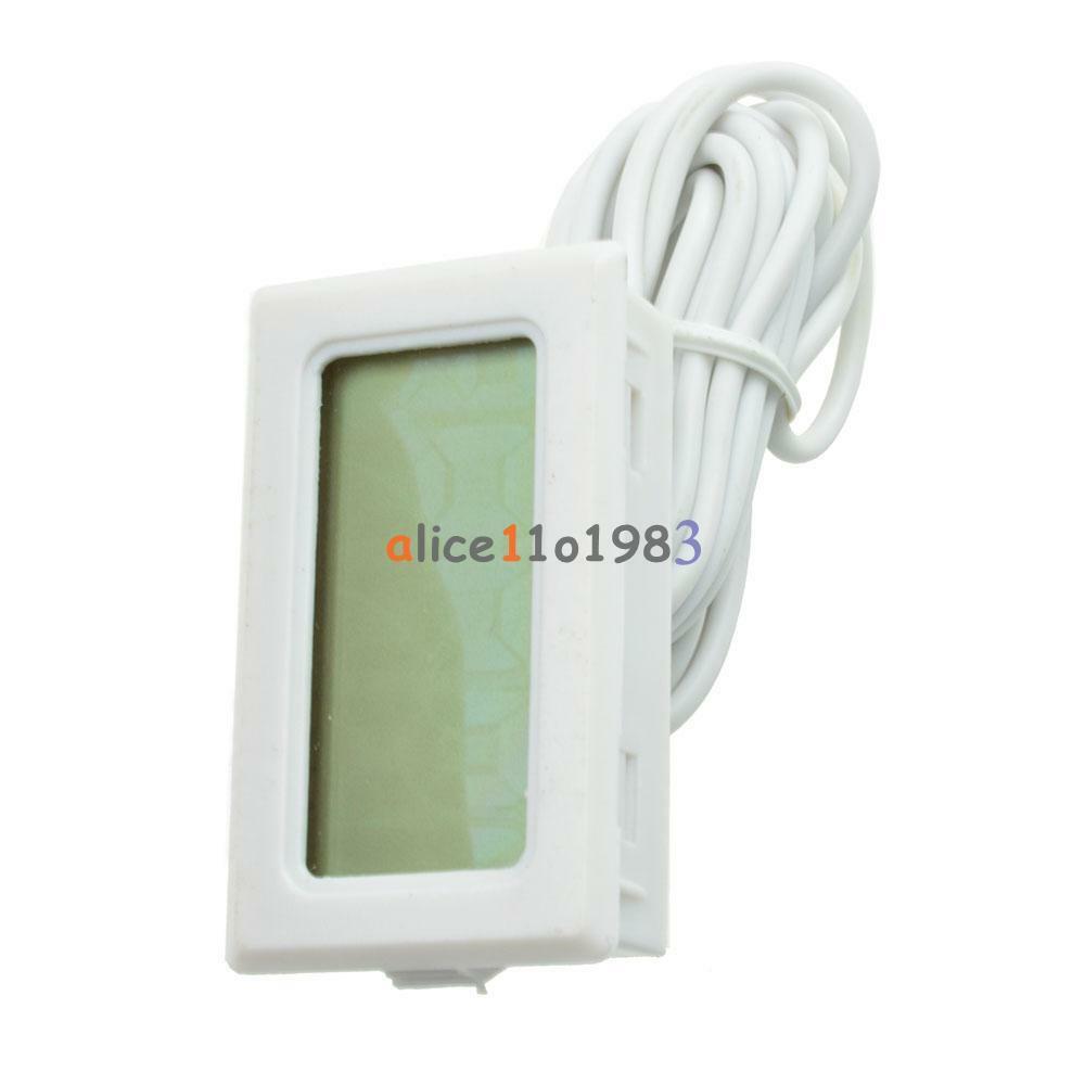 White Aquarium Temperature Gauge LCD Thermometer For Fish Tank T110 TPM-10 2m