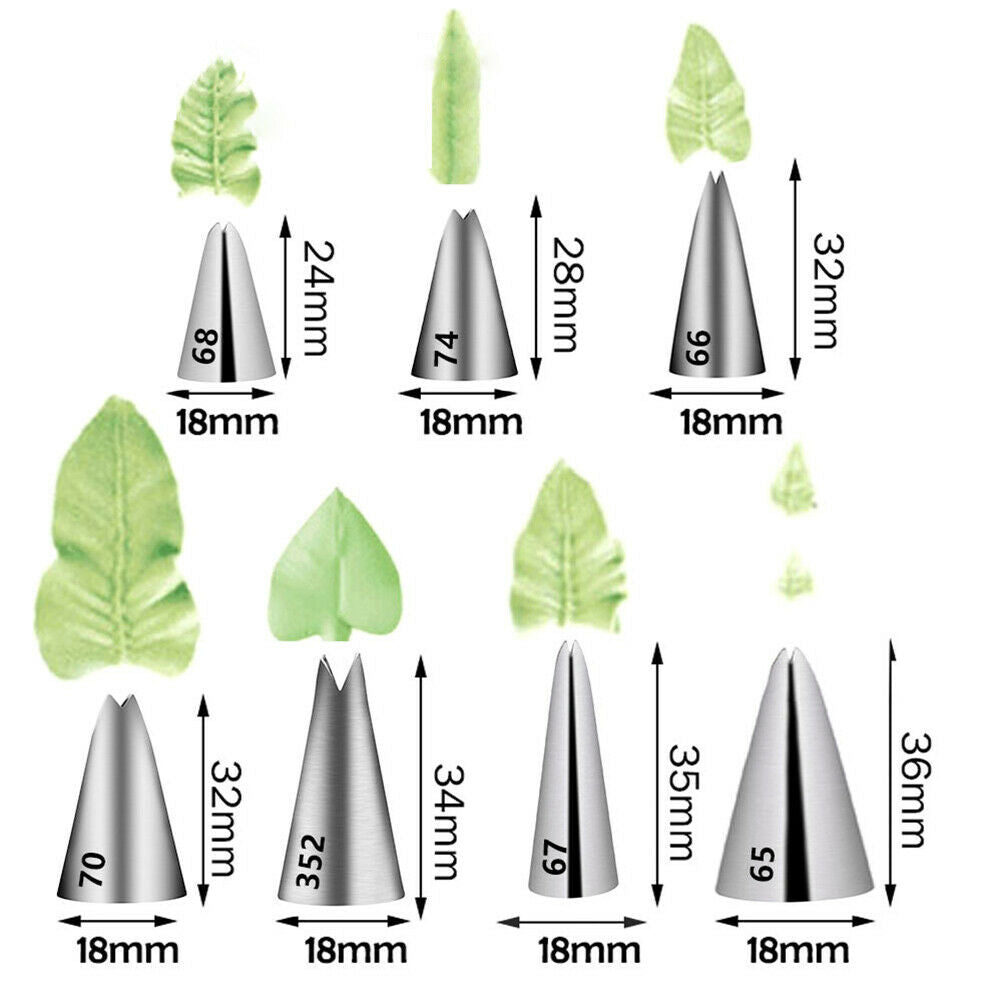 7pcs Leaves Nozzle StainlessSteel Icing Piping Nozzle Pastry Tips Pastry Tool SJ