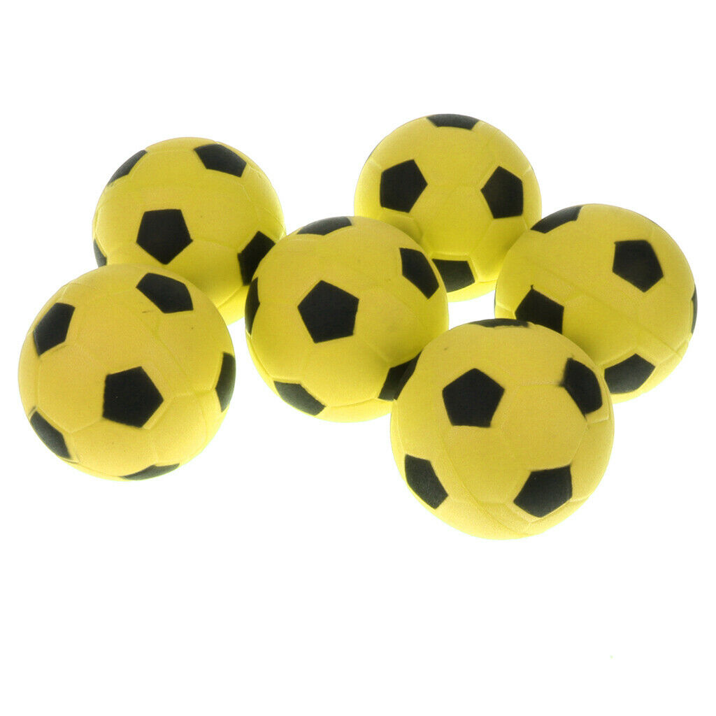 12pcs 2.4" EVA Foam Bouncy Football Balls Children Fitness Toys Yellow