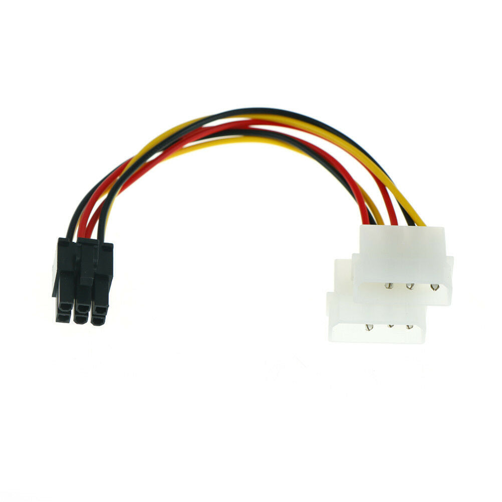 2X 4 Pin To 6 Pin PCI-E ATX PSU Power Adapter Video CardConverter Cable l.l8