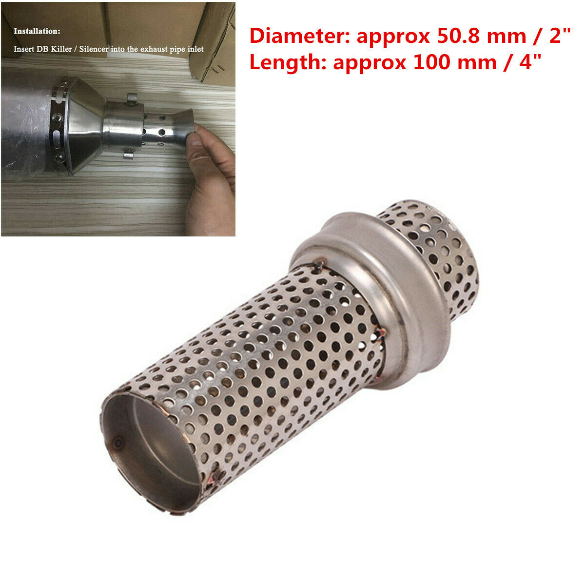 Universal 51mm Silencer Pipe Motorcycle Exhaust Pipe DB Killer Removable Muffler