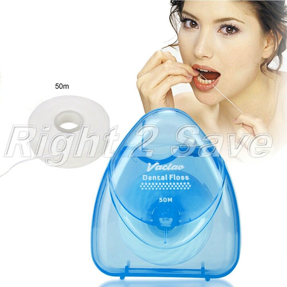 50m Dental Flosser Floss Spool Wax Mint Toothpick Dental Care Oral Hygiene