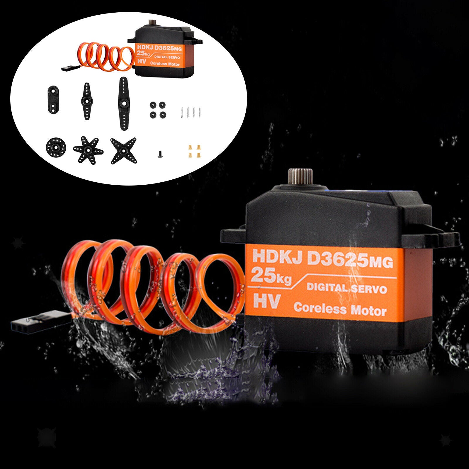 25kg Digital Servo Motor Metal Gear Steering Gear for 1:10 RC Monster Truck