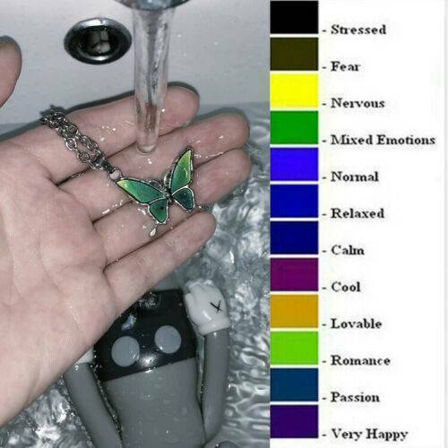 Gorgeous Butterfly Pendant Necklace Temperature Control Color Change Jewelry Hot